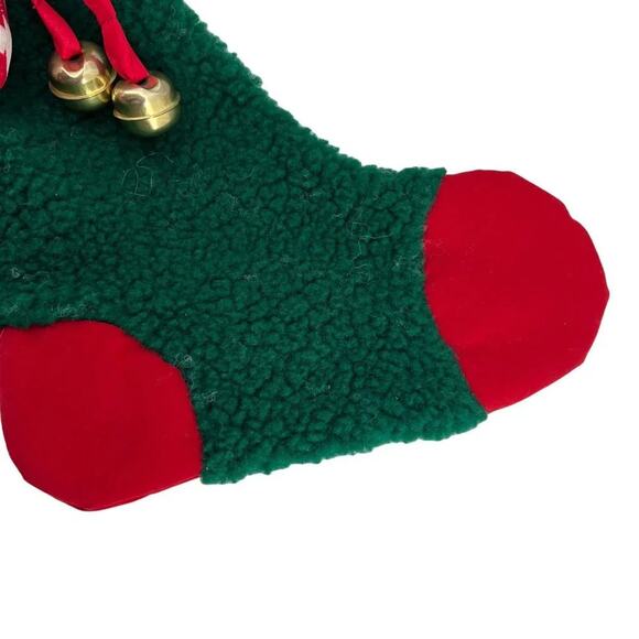 Vintage Large 3D Plush Santa Head Christmas Stocking 24 Inches Tall - Picture 6 of 7